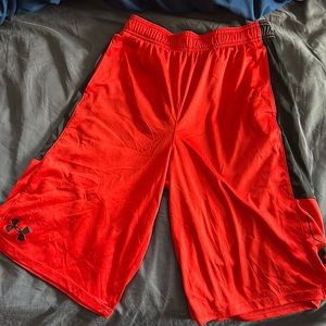 Youth Lg Under Amour Red Shorts.